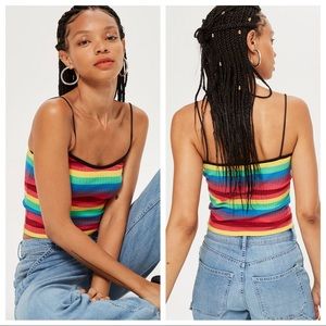 NWT Topshop Rainbow Striped Camisole Top